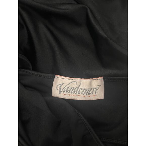 Vintage Vandemere Black Sheer Slip Dress M Lace Trim Romantic Lingerie Nightgown - Picture 7 of 9